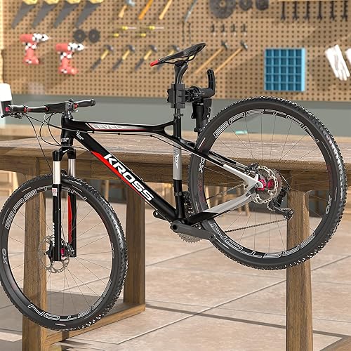 Miniatura 7 de CHEPARK Soporte de reparación de bicicletas (máximo 88 libras) - Soporte de trabajo para bicicleta de bancomontaje en pared - Soporte de reparación