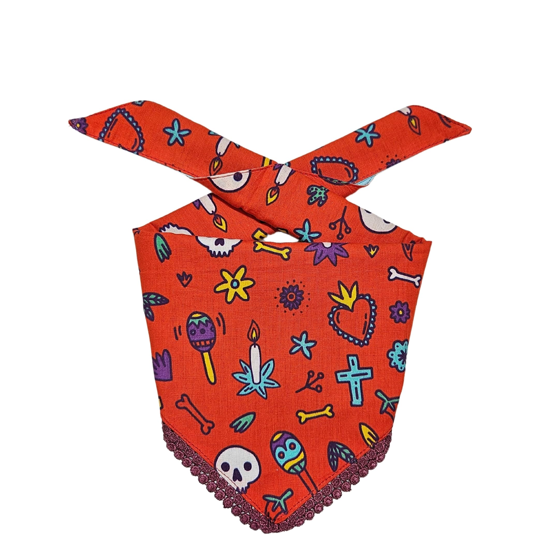 All For Fur Dog & Cat Bandana | Knot & Tie | Adjustable Cotton Bandana/Scarf | Luxury Dog & Cat Accessories | Scarf for Cats & Puppies (XS) | Orange Halloween (B0CL2J1J6G) Amazon Price History, Amazon Price Tracker