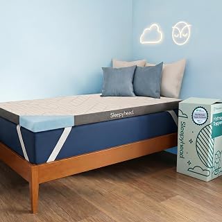 Sleepyhead Full Size Mattress Topper 3 Inch for College Dorm, Cooling Gel Memory Foam, Pressure Relief, Removable Washable Cover, CertiPUR-US Certified (Full 3")