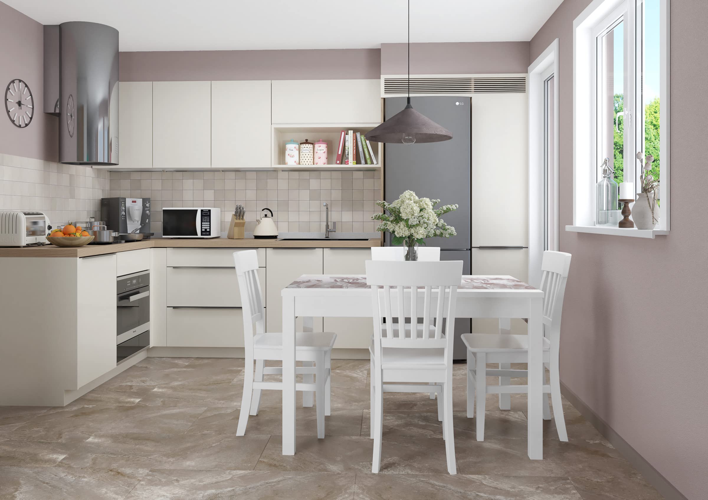 Erst-Holz Chaise de Cuisine Blanche