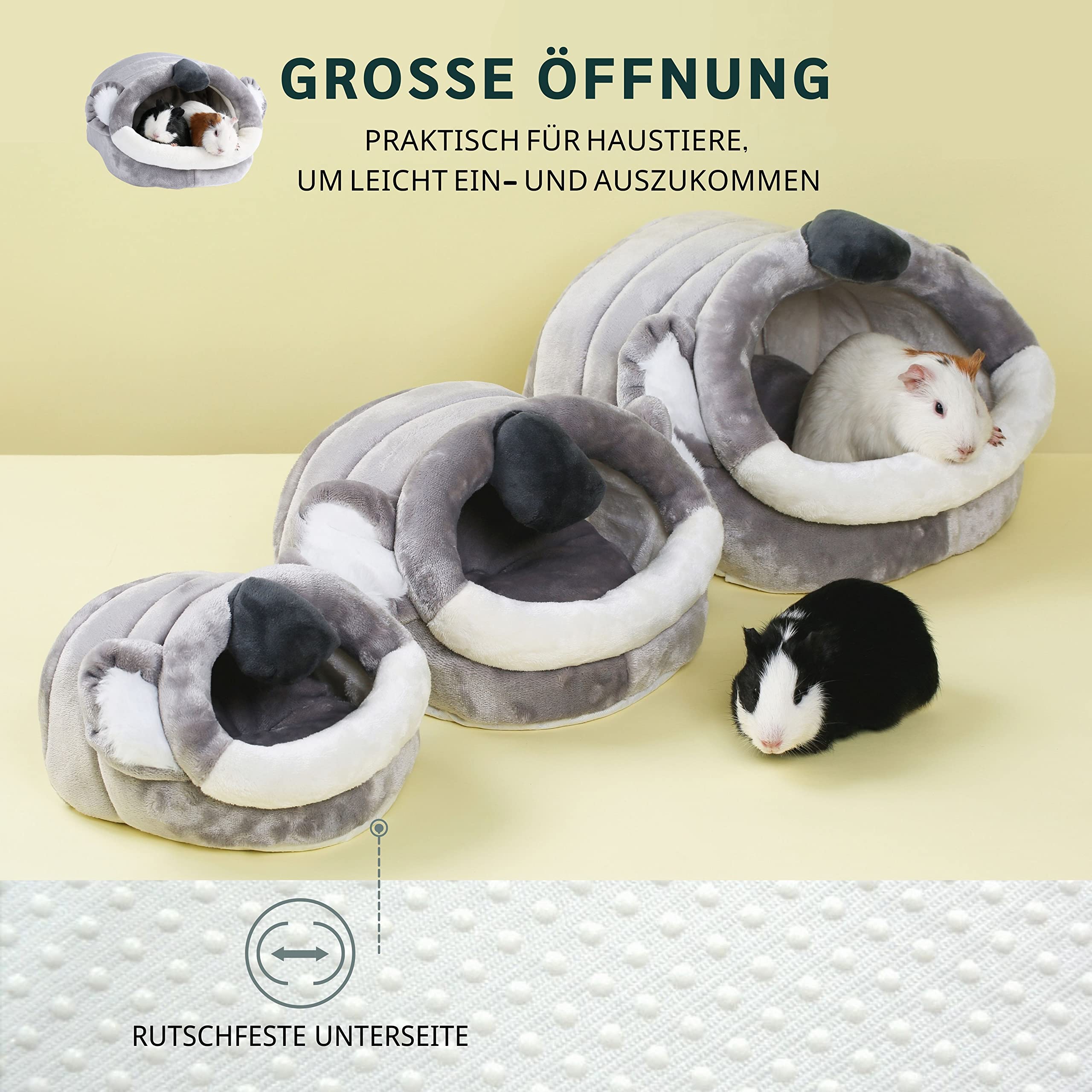 JanYoo Kleintierhöhle für Chinchilla, Igel, Meerschweinchen, Käfigzubehör, Spielzeug, für Bartagame, Hamster, Frettchen, Ratte(Koala,XL)