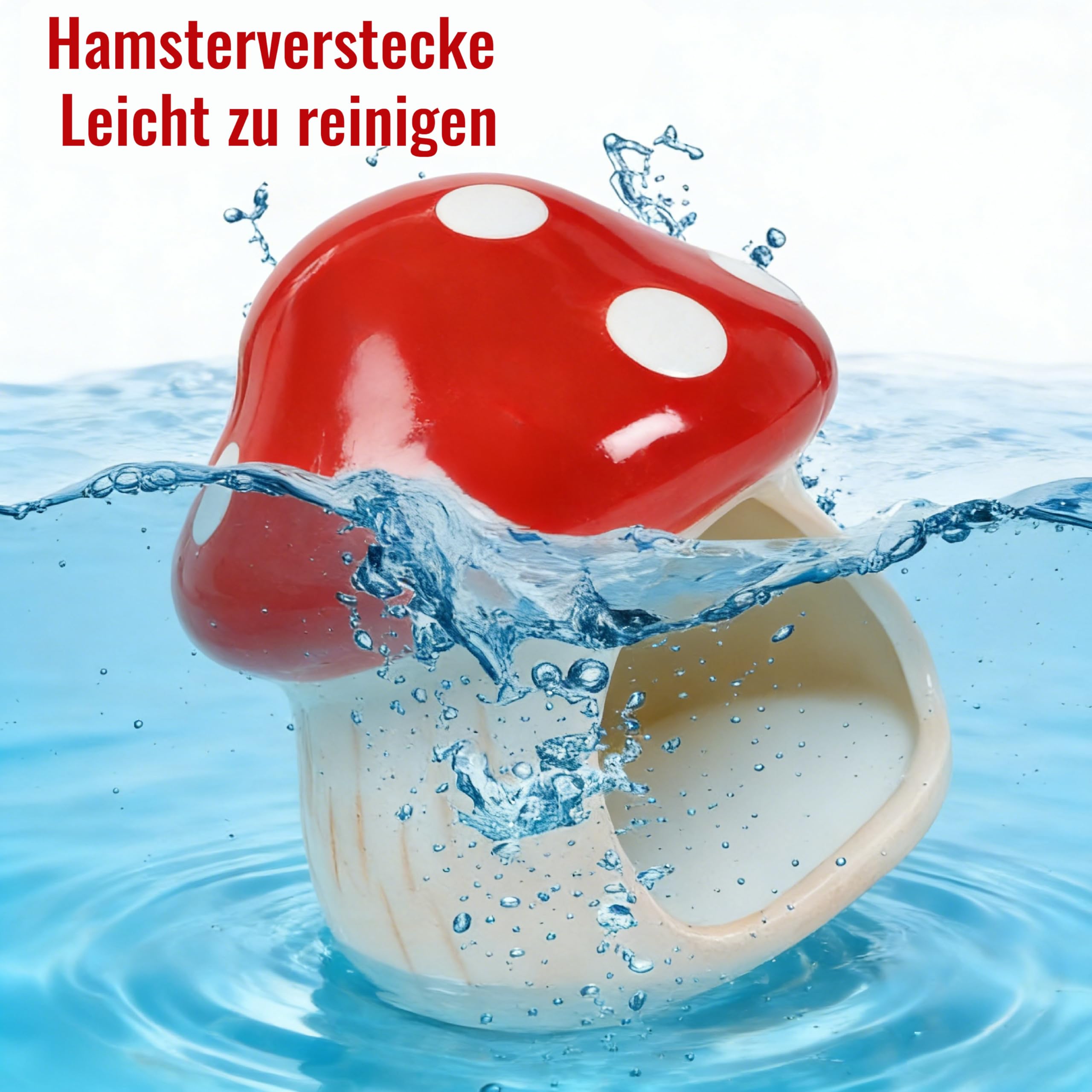 Maison en céramique pour hamster, hamster unique, cachette en céramique, en forme de champignon, pour gerbilles, souris, chinchillas (petite taille)