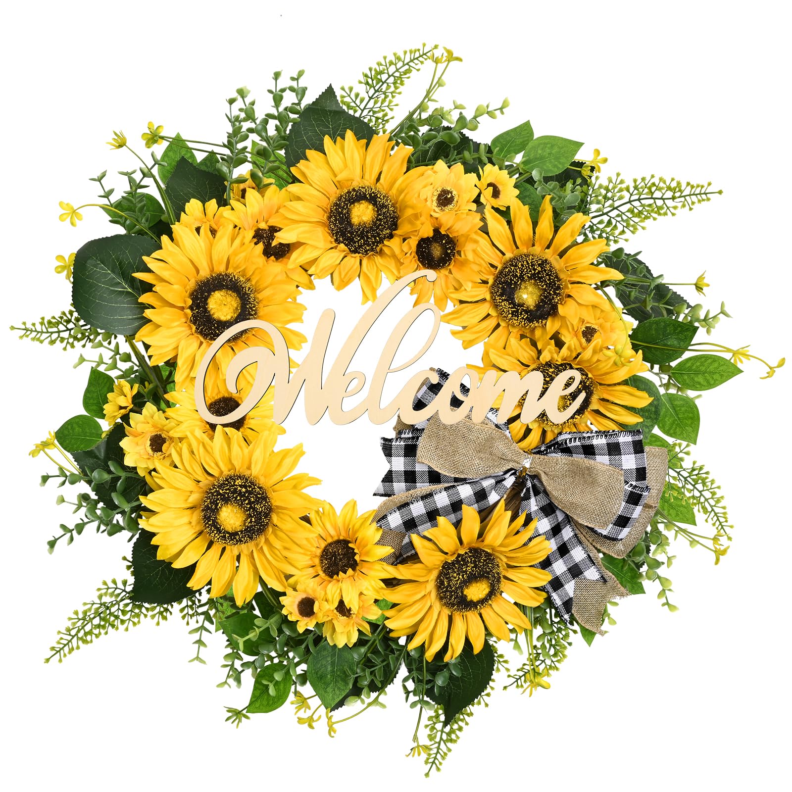 Waipfaru Sunflower Wreaths for Front Door, 20
