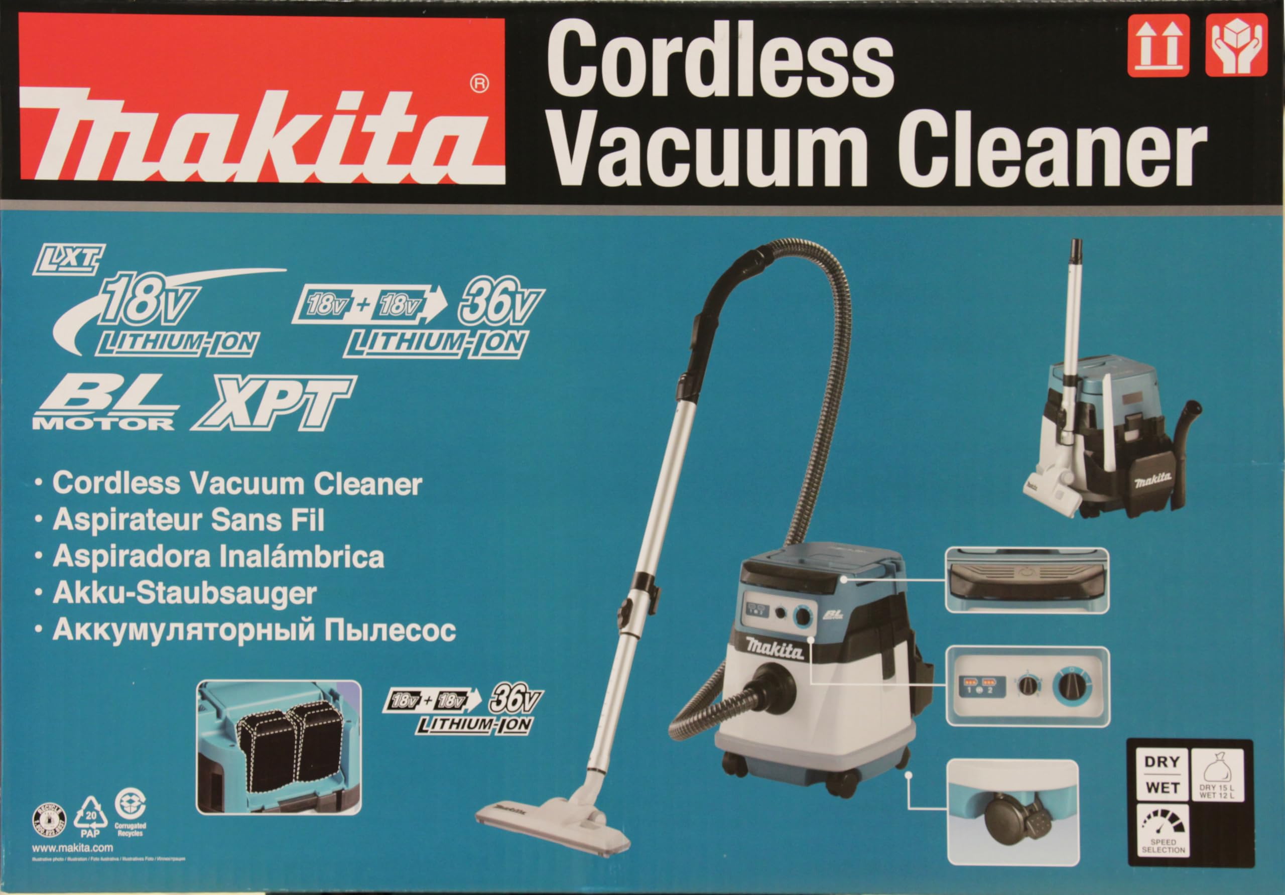 Makita Aspirateur 36v 2 x 18v li-ion makita sans batterie - dvc865lzx3