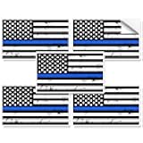 Alpmosn 5PCS American Flag Decals, 5“*3” Reflective Waterproof & Sunscreen American Flag Stickers, Car Exterior Accessories, Durable Bumper Stickers (D)