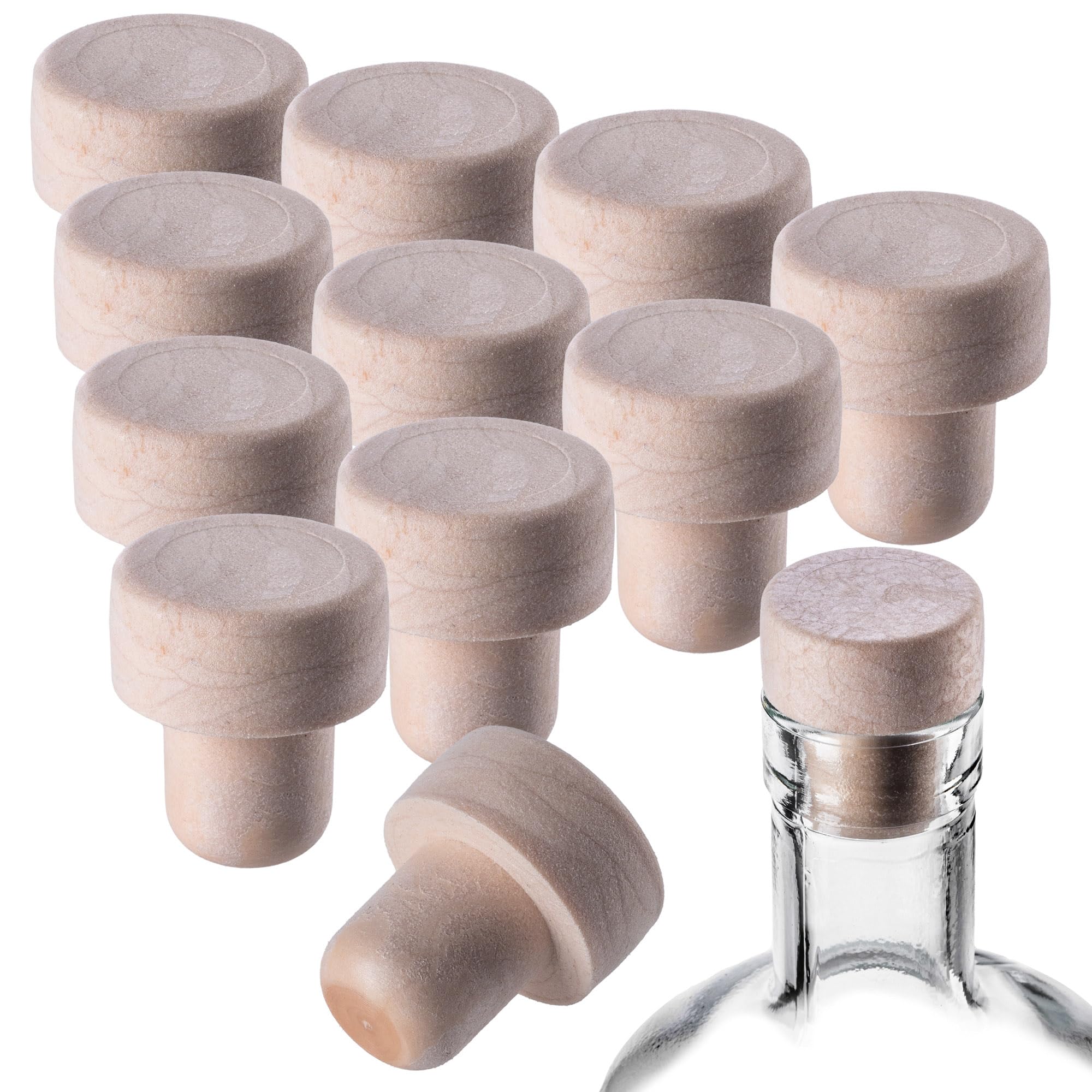 KADAX Tappi sintetici da 18,5 mm, tappi per bottiglie di vino e liquori, tappi riutilizzabili, tappi per bottiglie di vino (100 pezzi)