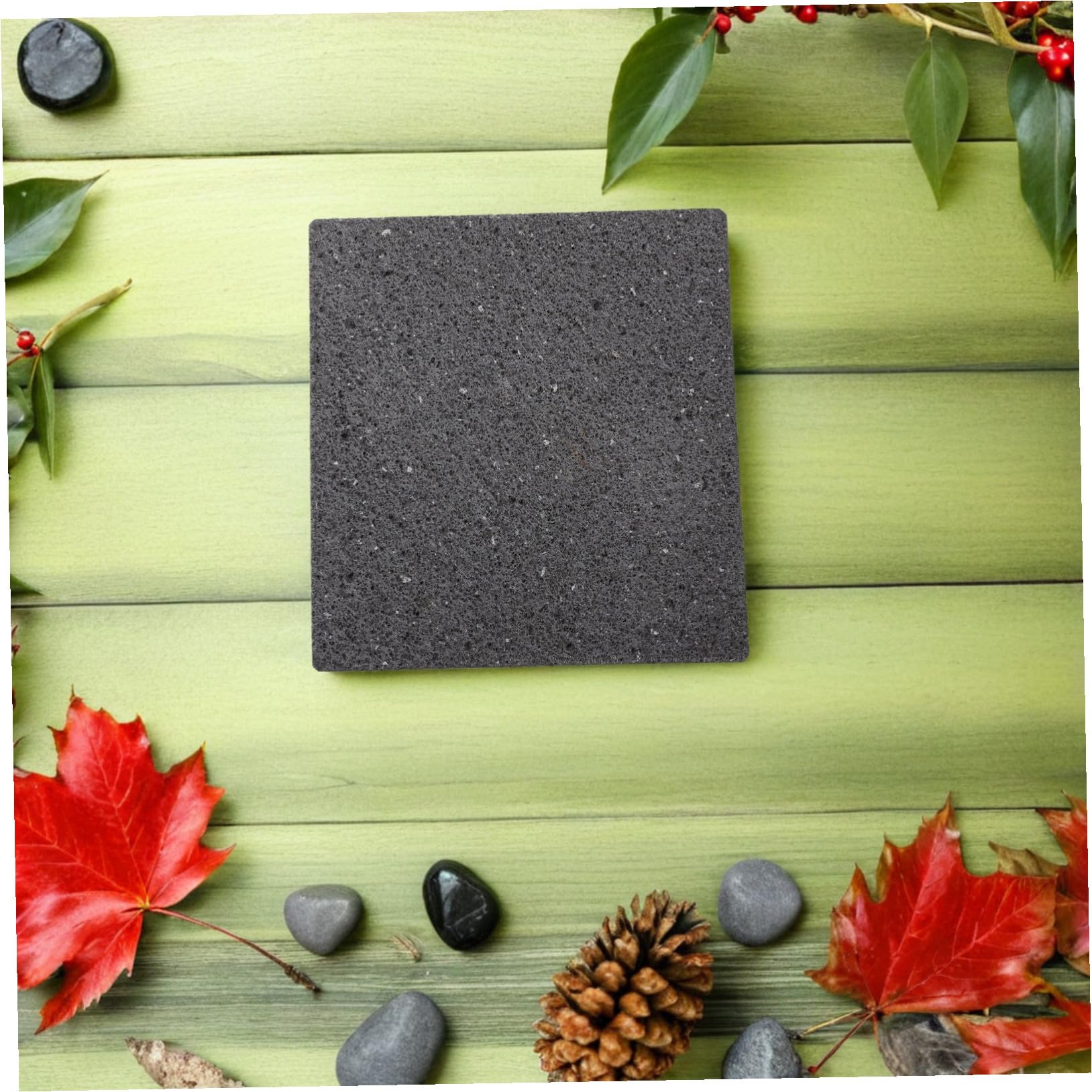 NUOBESTY Piastra in Pietra Lavica per Barbecue Dimensioni 16,8x15,5x1,5 Cm, Trattenimento Efficiente del Calore, Riutilizzabile, per Grigliate e Cene Regolari