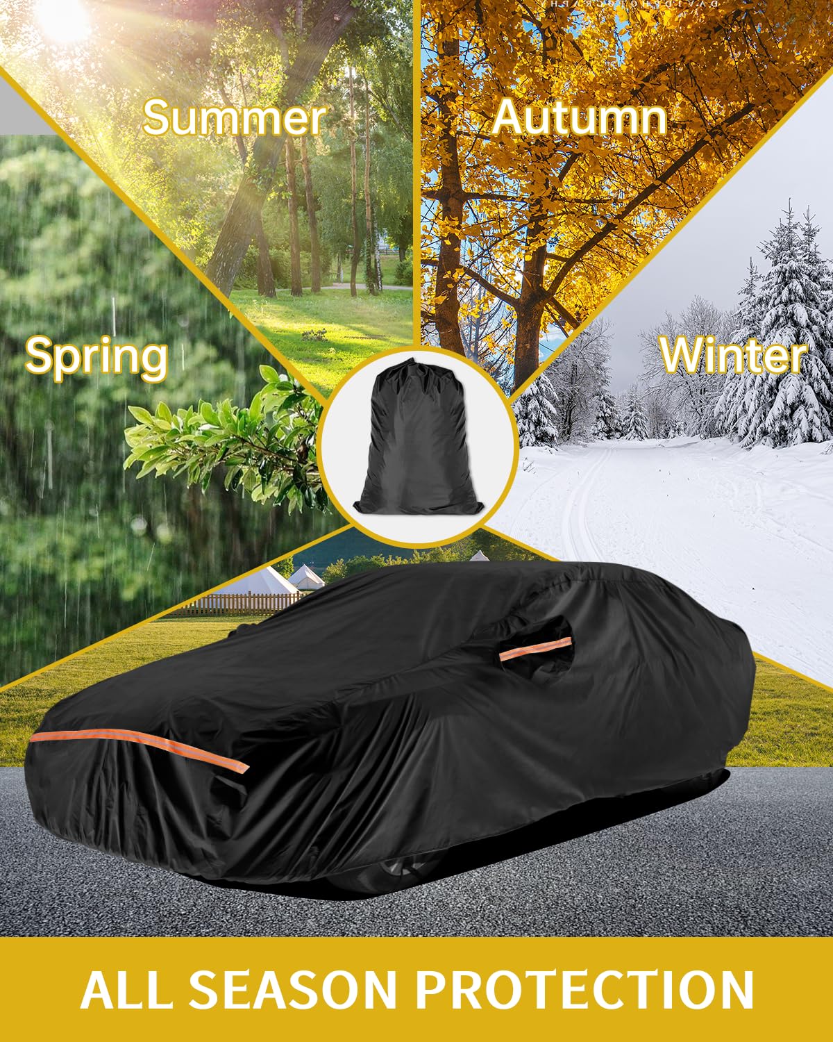 Car Cover Waterproof All Weather Custom Fit for Ford Mustang 1994-2025 420D Oxford Full Outdoor Automtive Heavy Duty — view 5