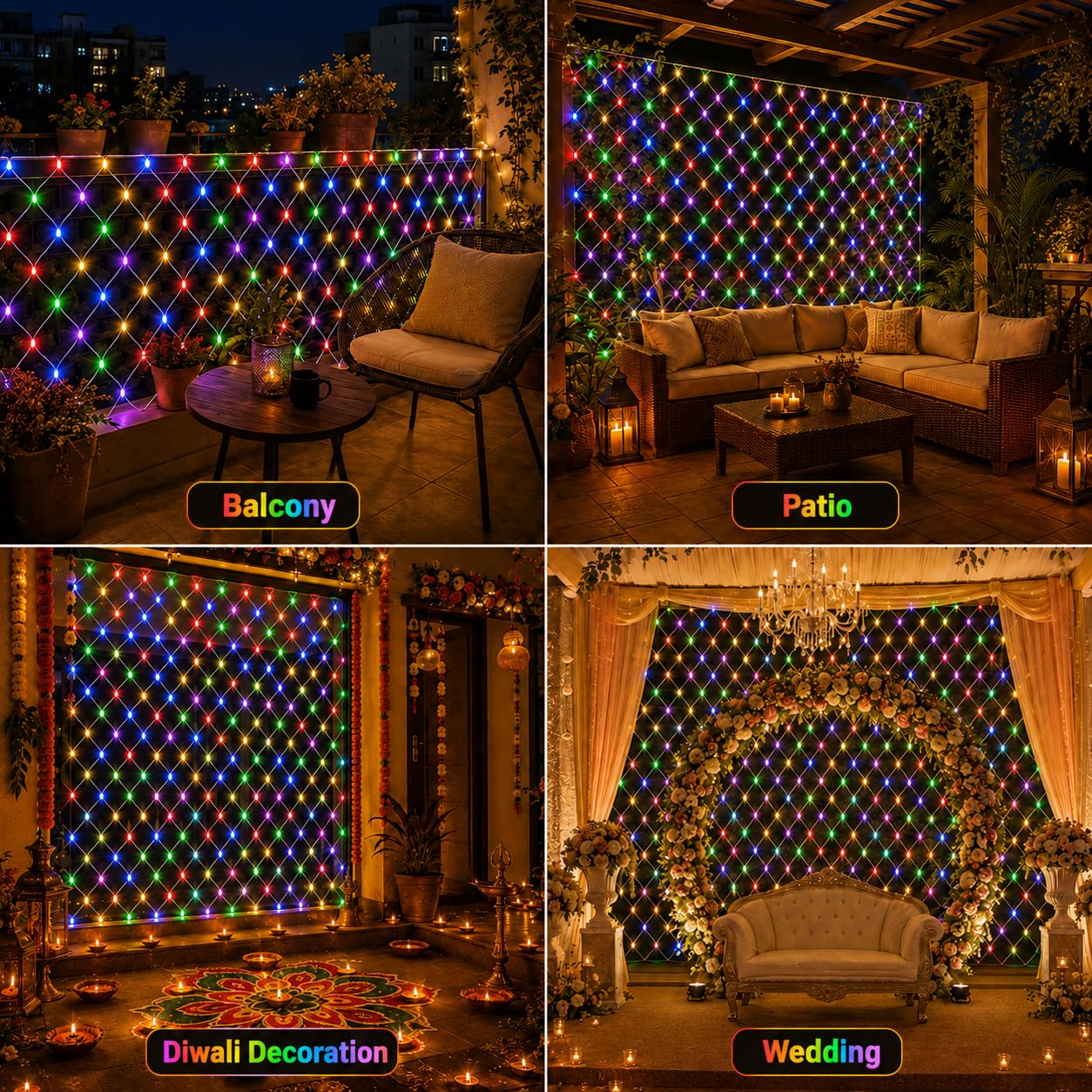 Gesto Mesh Fairy Lights - 200 LED String Lights -7 Gesto Mesh Fairy Lights - 200 LED String Lights -7