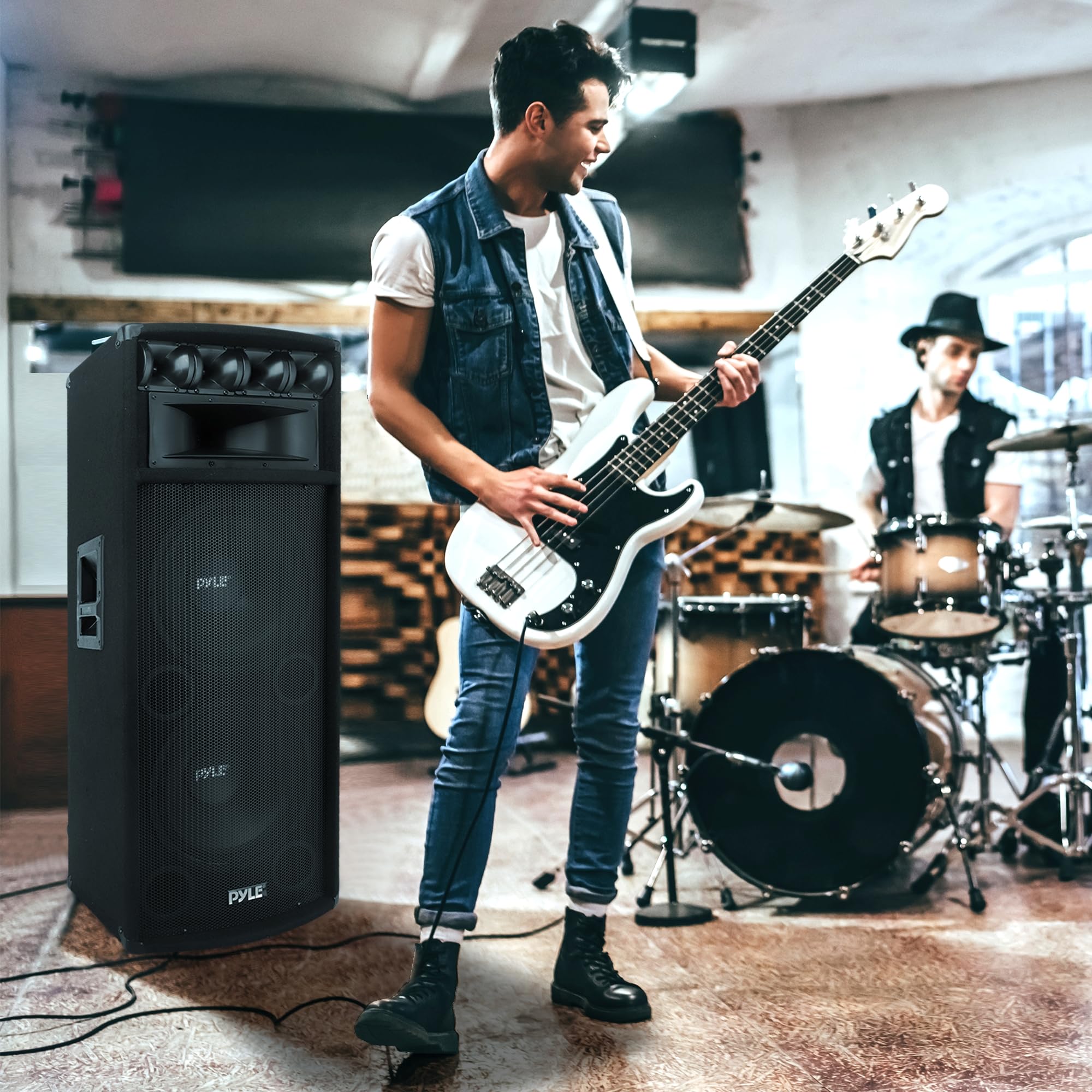 PylePro PA Lautsprecher 1600W Passiv – 2x12" Subwoofer, 3-Wege Soundsystem mit Tragegriffen, robustes Gehäuse für DJ, Bühne, Heimkino, Events und Partys