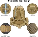 EZshoot Tactical Backpack 60L Military Army Rucksack Large Survival Molle Day Pack for Men Women, Detachable Outdoor Bag