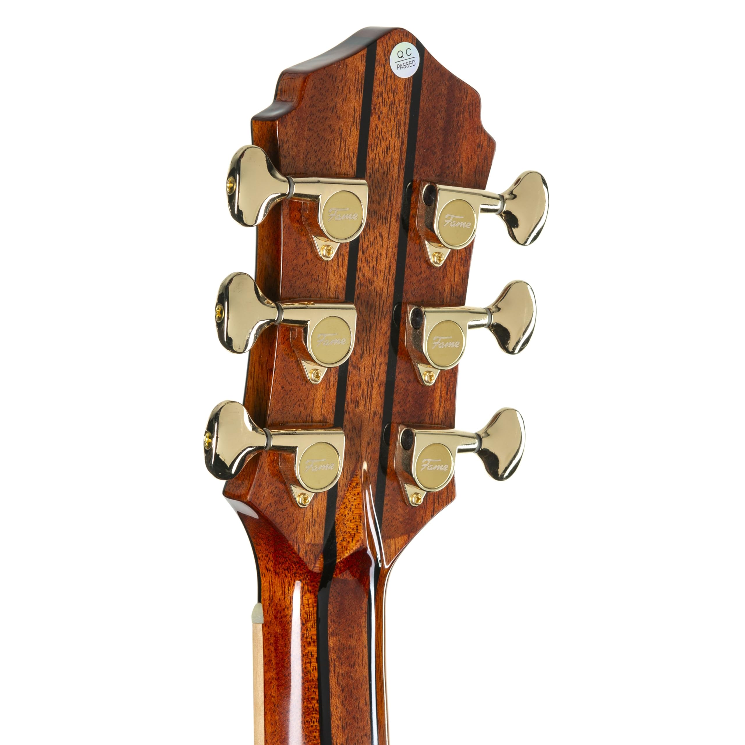 Fame Rosewood Deluxe Westerngitarre, Grand Auditorium, Fichte Massive Decke, Palisander Boden und Zargen, Mahagoni Hals, Ebenholz Griffbrett, kompatibel mit Tonabnehmersystem