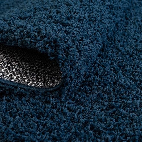 Miniatura 7 de Unique Loom Solid Shag Collection - Alfombra de área (3 pies 3 pulgadas x 5 pies 3 pulgadas, ovalada, azul zafiroazul marino)