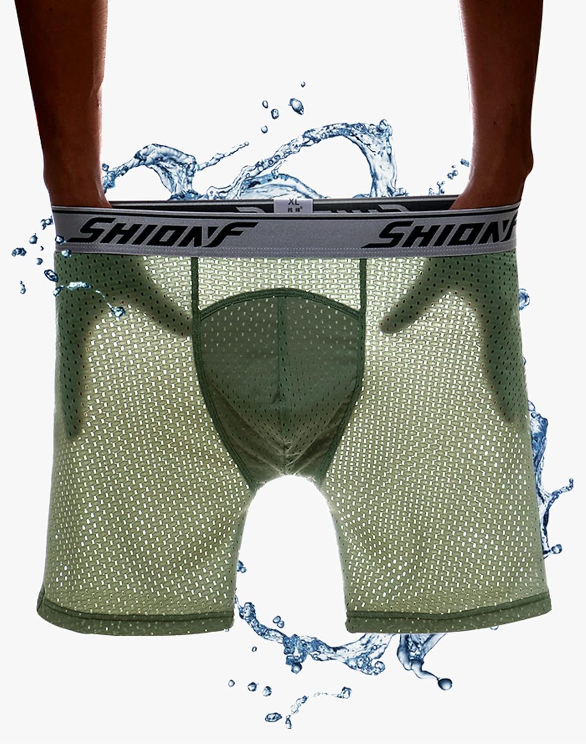 Men's anti chafing Underwear Performance mesh cooling Boxer Briefs,3-Pack - Image 2