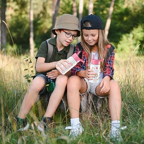 Miniatura 7 de Unicorn - Botella de agua aislada a prueba de fugas de 14 onzas para niñas, acero inoxidable, termo de doble pared al vacío, ecológico y sin BPA,
