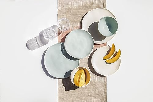 Miniatura 6 de TarHong Plato llano Polypro de trigo orgánico, apto para microondas, inastillable, interior y exterior, 10.6 pulgadas de diámetro, verde salvia,