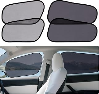 ZATOOTO Samochodowa osłona przeciwsłoneczna dla niemowląt Tesla Model Y (zestaw 4 szt.), samochodowa osłona przeciwsłoneczna z ochroną UV, samoprzylepna ochrona przed słońcem dla niemowląt, dzieci i