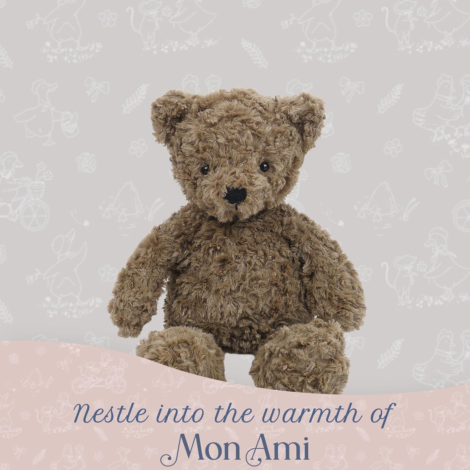 MON AMI Cocoa The Teddy Bear Stuffed Animal - 12" Brown, Teddy Bear Plush, Cute Plushies for Kids of All Ages