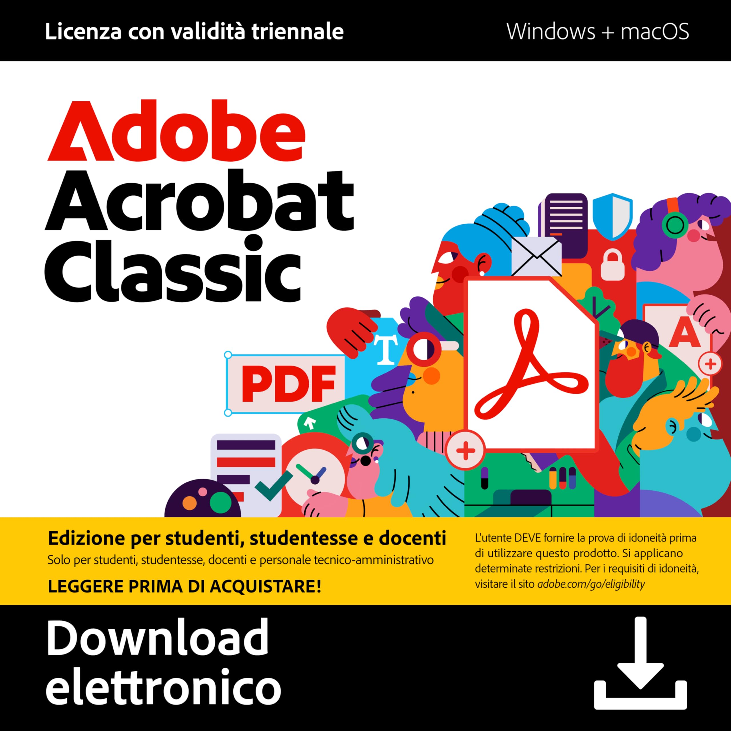 Adobe Acrobat Pro 2024 | Student and Teacher | PDF Software |PDF Modificare, compilare e Firmare | Licenza di 3 anni│PC/Mac│ Download