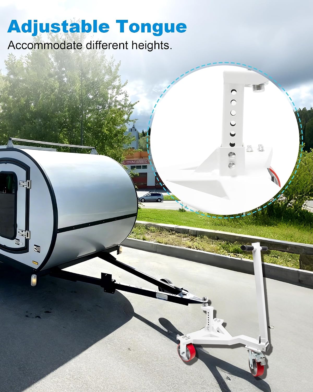 Heavy Duty Trailer Dolly, 3500 lb Tongue Weight Trailer Mover Dolly with 2 inch Ball, Angle Adjustable, Suitable for RV Boat Motorcycle Jet Ski