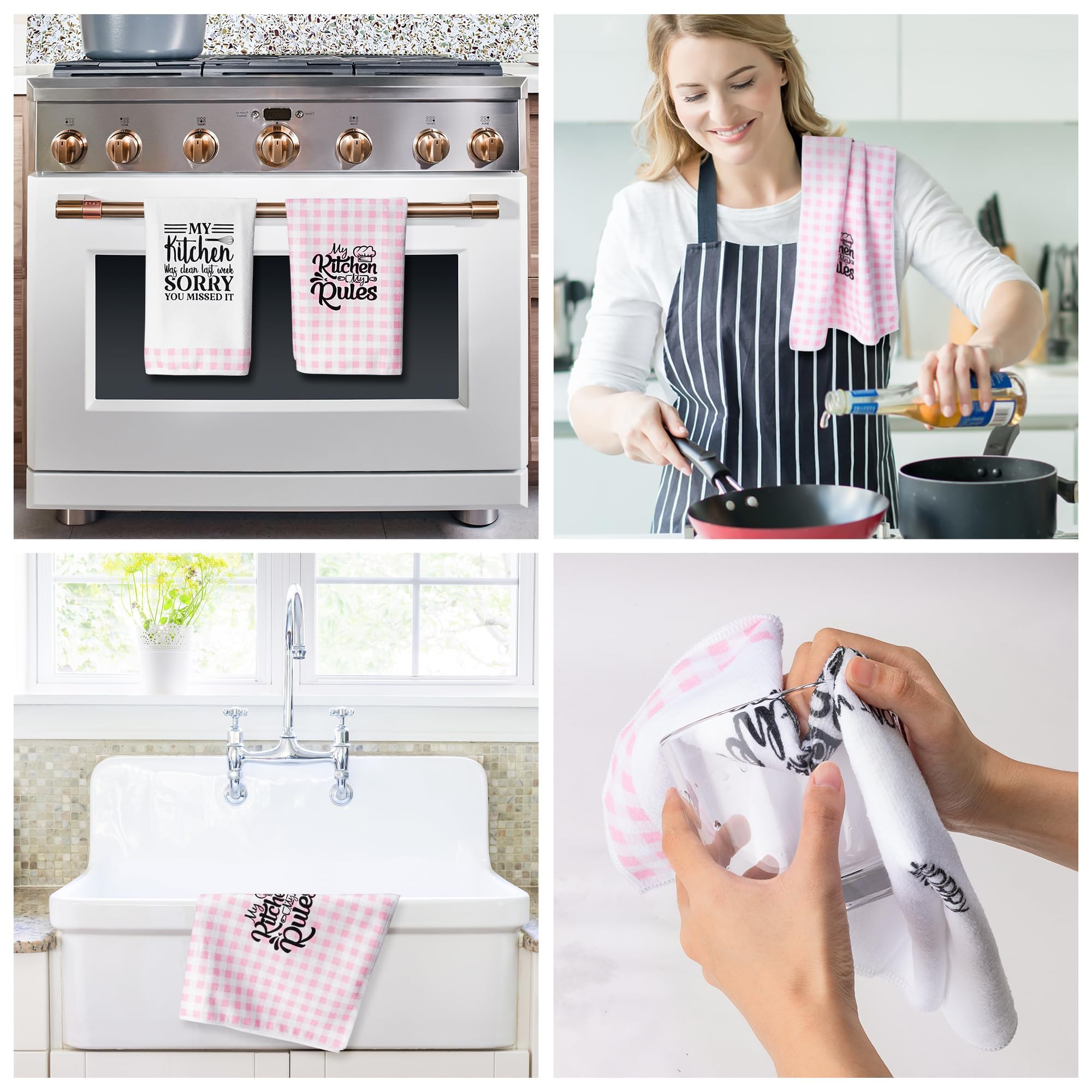 R HORSE Funny Kitchen Dish Towel - 5Pcs Cute Food Theme Kitchen