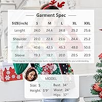 Vista 6 de IFFEI Suéter feo de Navidad para mujer, suéter de cuello redondo con estampado novedoso