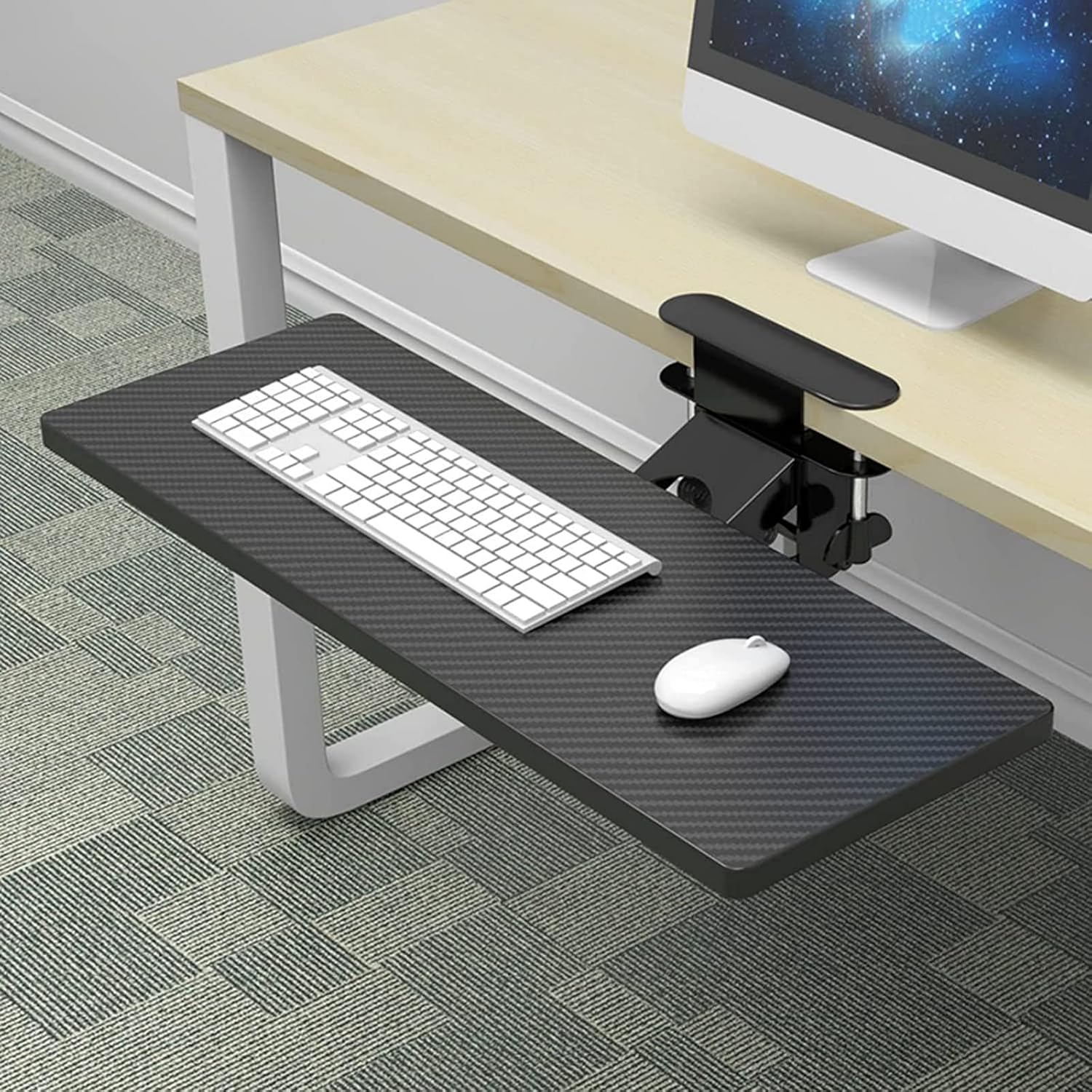 LIJCC Keyboard Tray Clamp on Keyboard Tray Platform Height