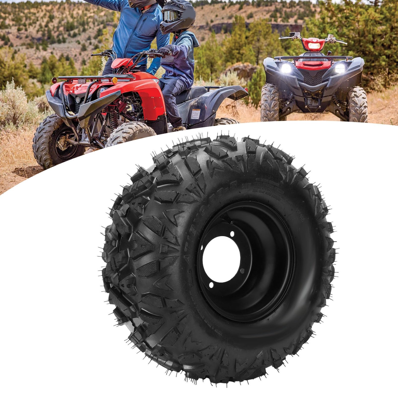 Yctze Neumático sin Cámara 18x9.50-8, Cortacésped, Rueda sin Cámara, Cortacésped, Neumático sin, Rueda, Tractor de Césped, Llanta sin, 8 Pulgadas, 4 Patrones para Carros