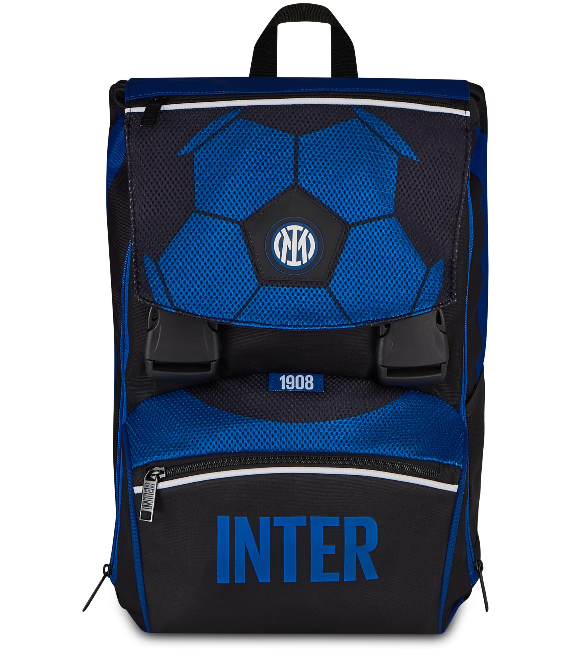 Seven Zaino Estensibile Inter, Doppio Scomparto, Blu, 24 L, Zip laterali, Tasca frontale, Tasca laterale portaborraccia, Scuola elementare e media, Bambino, Ragazzo, Calcio, Prodotto ufficiale