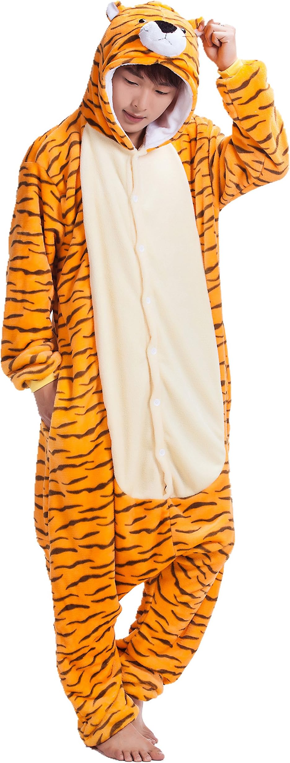Adult Tiger One Piece Pajamas Kigurumi Hoodie Jumpsuit Playsuit