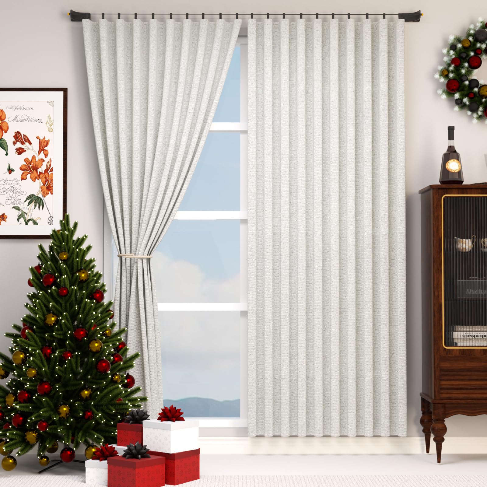 Cortinas opacas negras de 213 cm FS KEEWO para eliminar la luz molesta y dormir de día