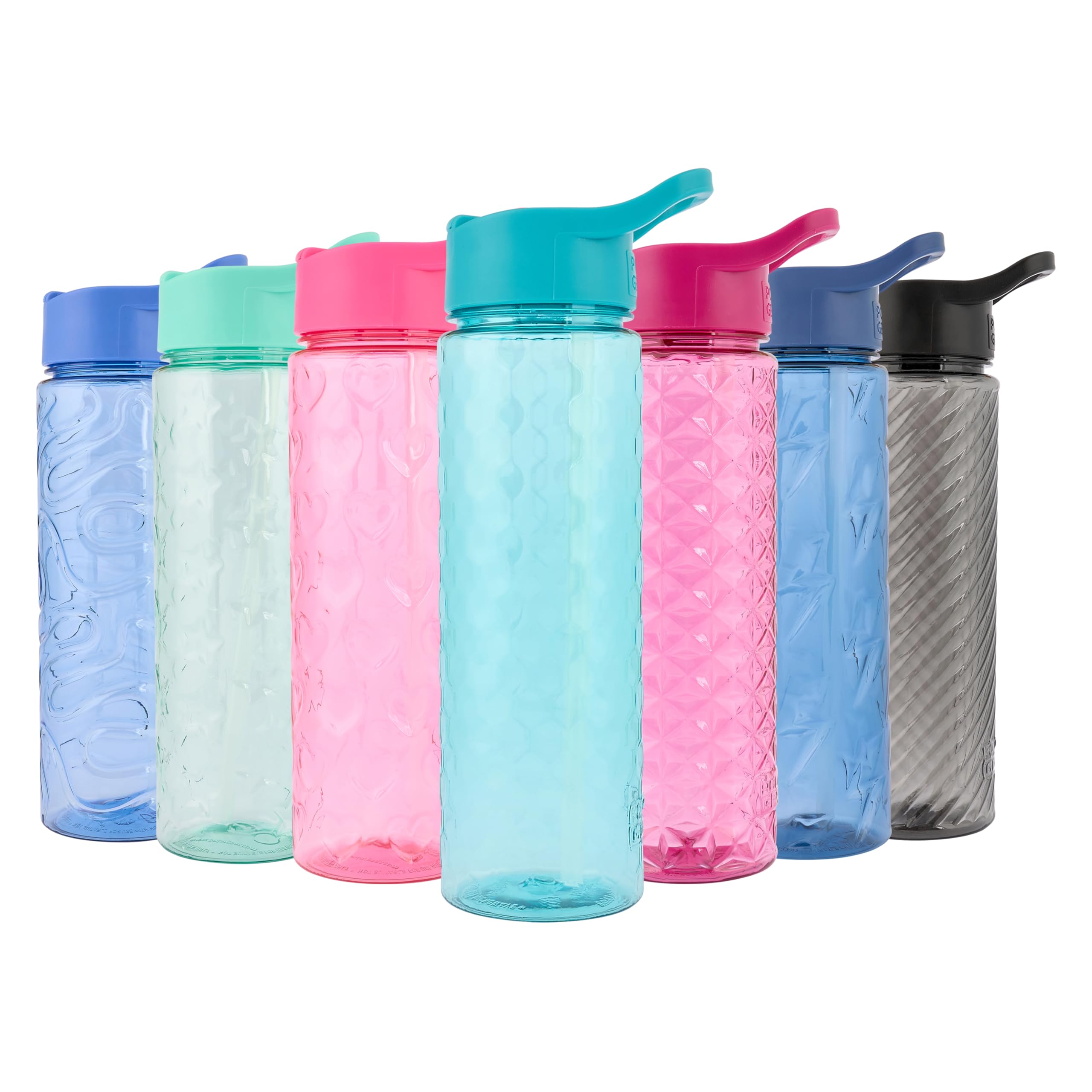 Polar Gear 700ml Ecozen Water Bottle with Fun Textured Designs - Flip-Up Lid, Leak & Spill-Proof, BPA-Free, Easy to Clean