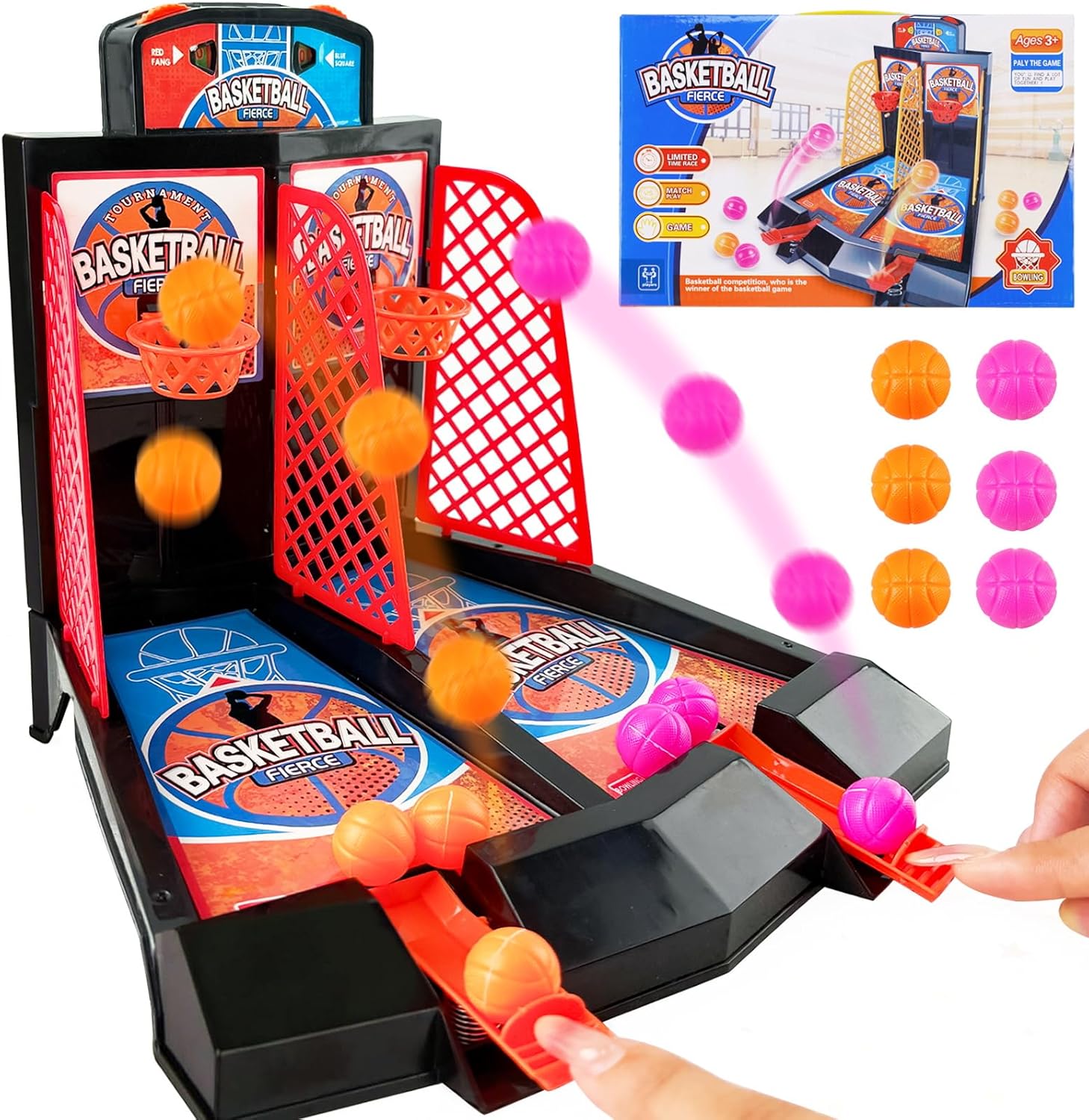 Mini Tabletop Basketball Game Desktop Basketball Games Basketballs Shooting Games Toy Basketballs Arcade Game Table for Adults Kids Office Stress Relief Birthday Gifts