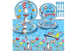Seuss Birthday Party Supplies, Cat in the Hat Theme Party Tableware