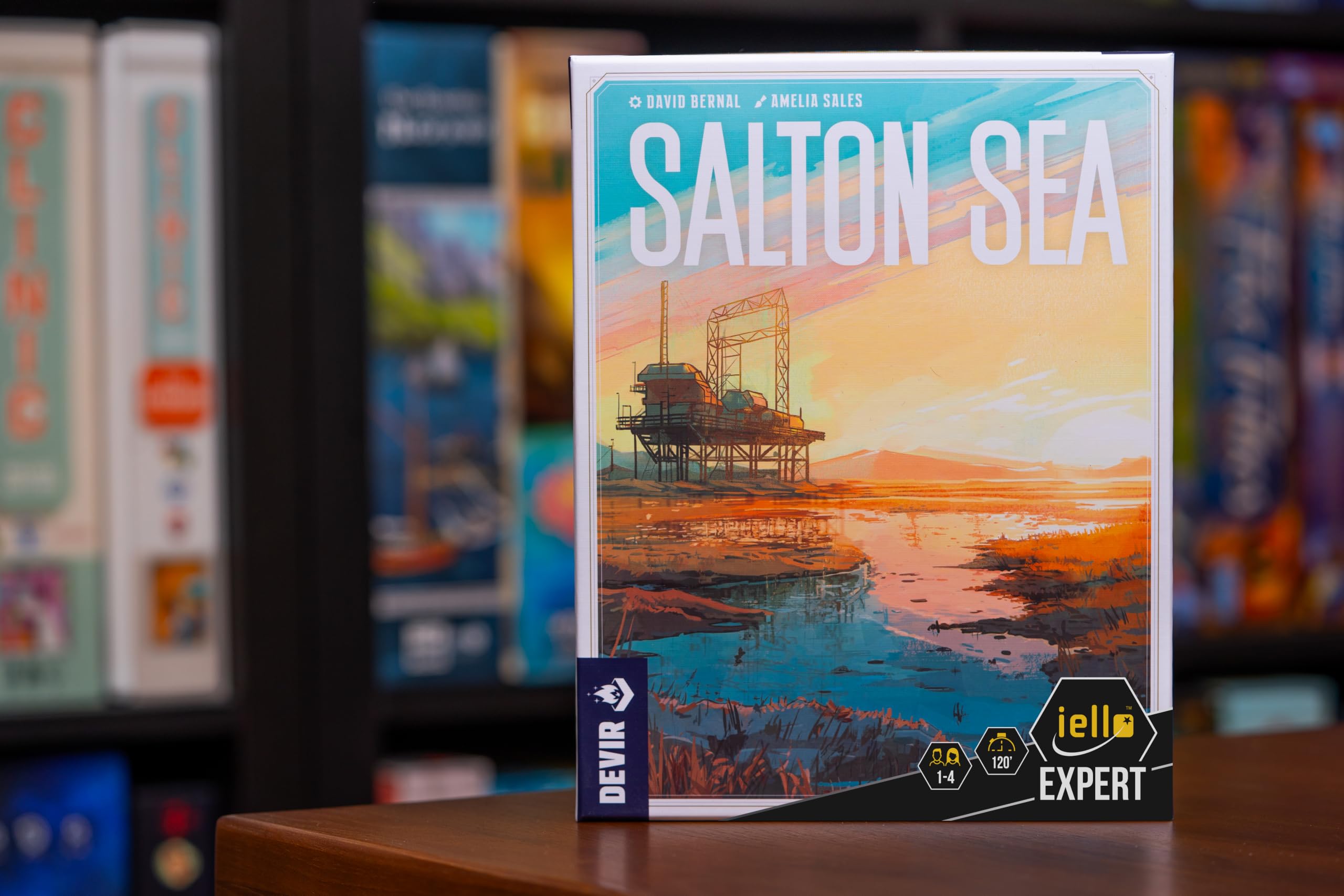 IELLO Expert - Salton Sea – Jeu de Société de Gestion & Placement d'Ouvriers – Industrie du Lithium – Dès 14 Ans – 1 à 4 Joueurs