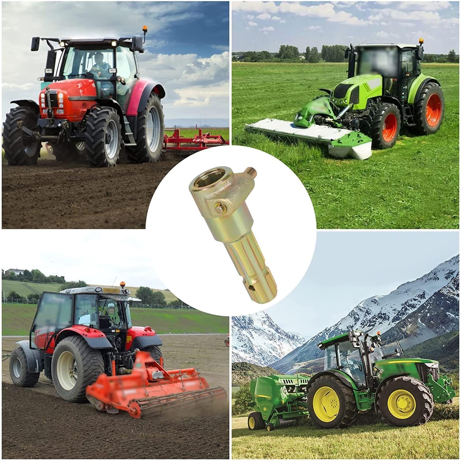 Adaptador extensor de toma de fuerza de 1-3/8 pulgadas, 6 ranuras hembra macho para tractor, extender acortar 70HP PTO adaptador extensor