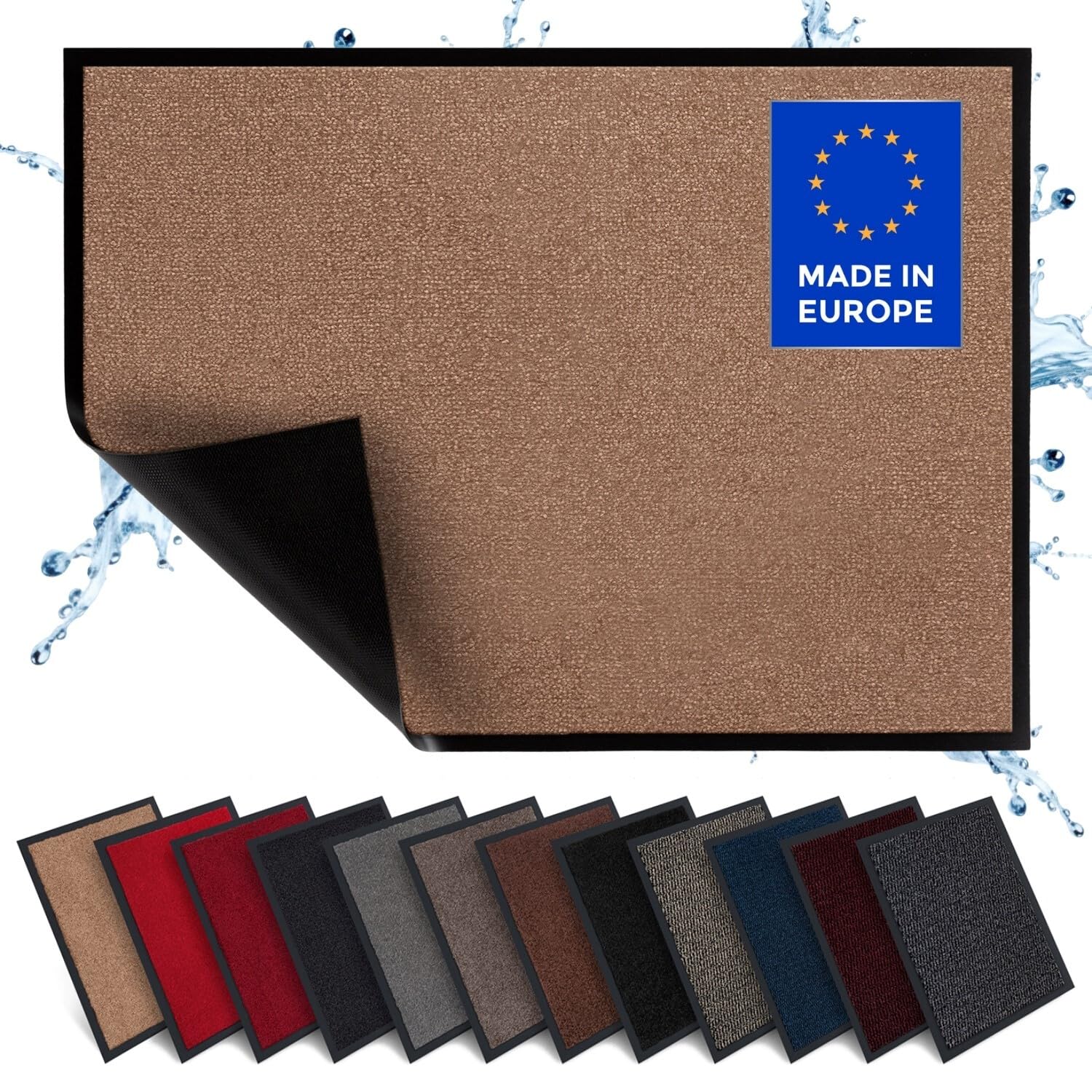 Carpet Diem Fußmatte, einfach sauber I Schmutzfangmatte Eingangsbereich - Fussmatte Innen & Außen, rutschfeste Türmatte, Schmutzfang Teppich für Haustür I Fußabtreter in Beige 40x60 cm