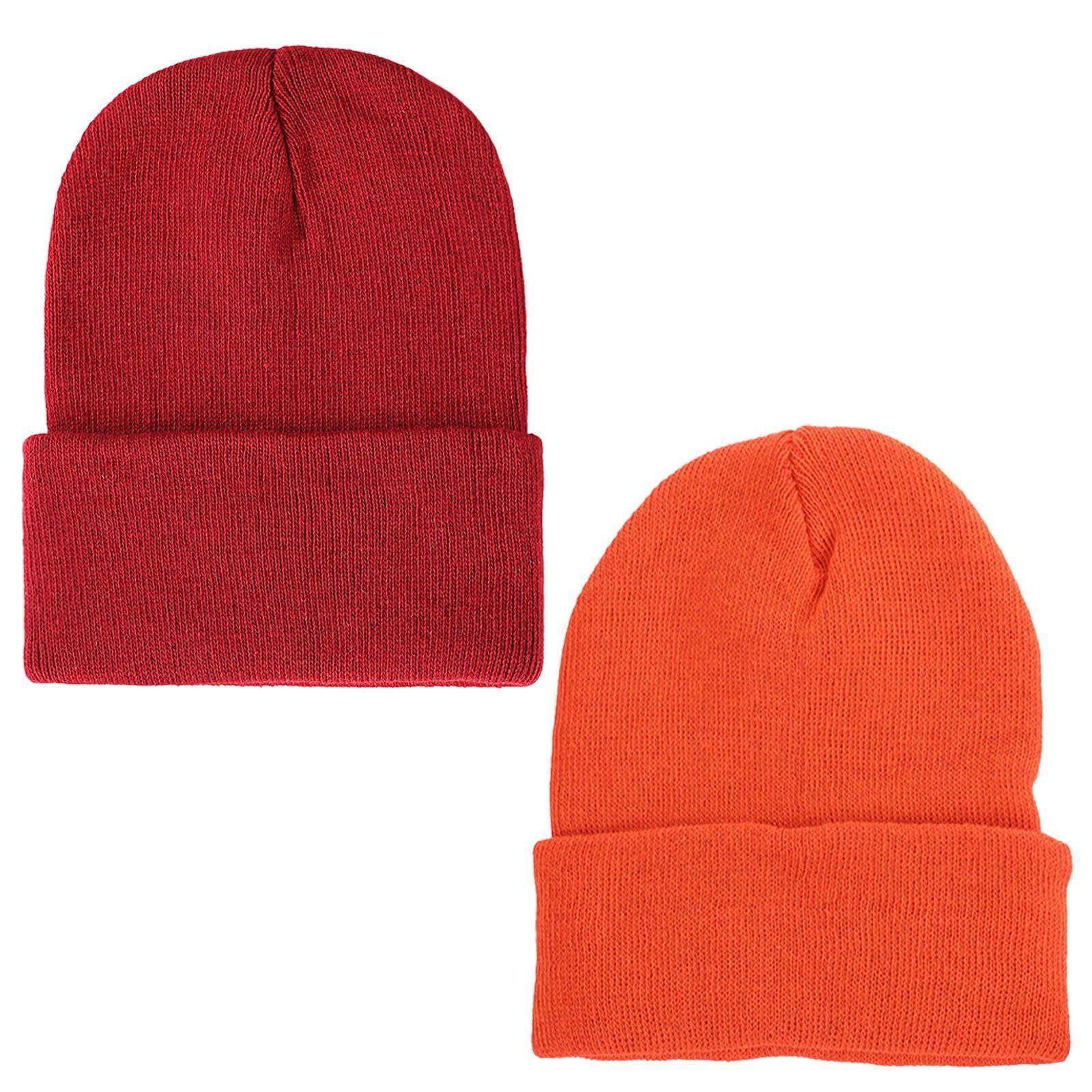 Pack De 2 Gorros De Punto De Color Liso, Gorros para Exteriores, Gorros Retro, Gorros De Invierno Cálidos Unisex, Gorros De Moda Sencillos