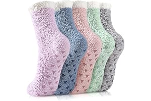 Cozy Slippers For Women - Warm Fuzzy Fluffy Socks with Grippers