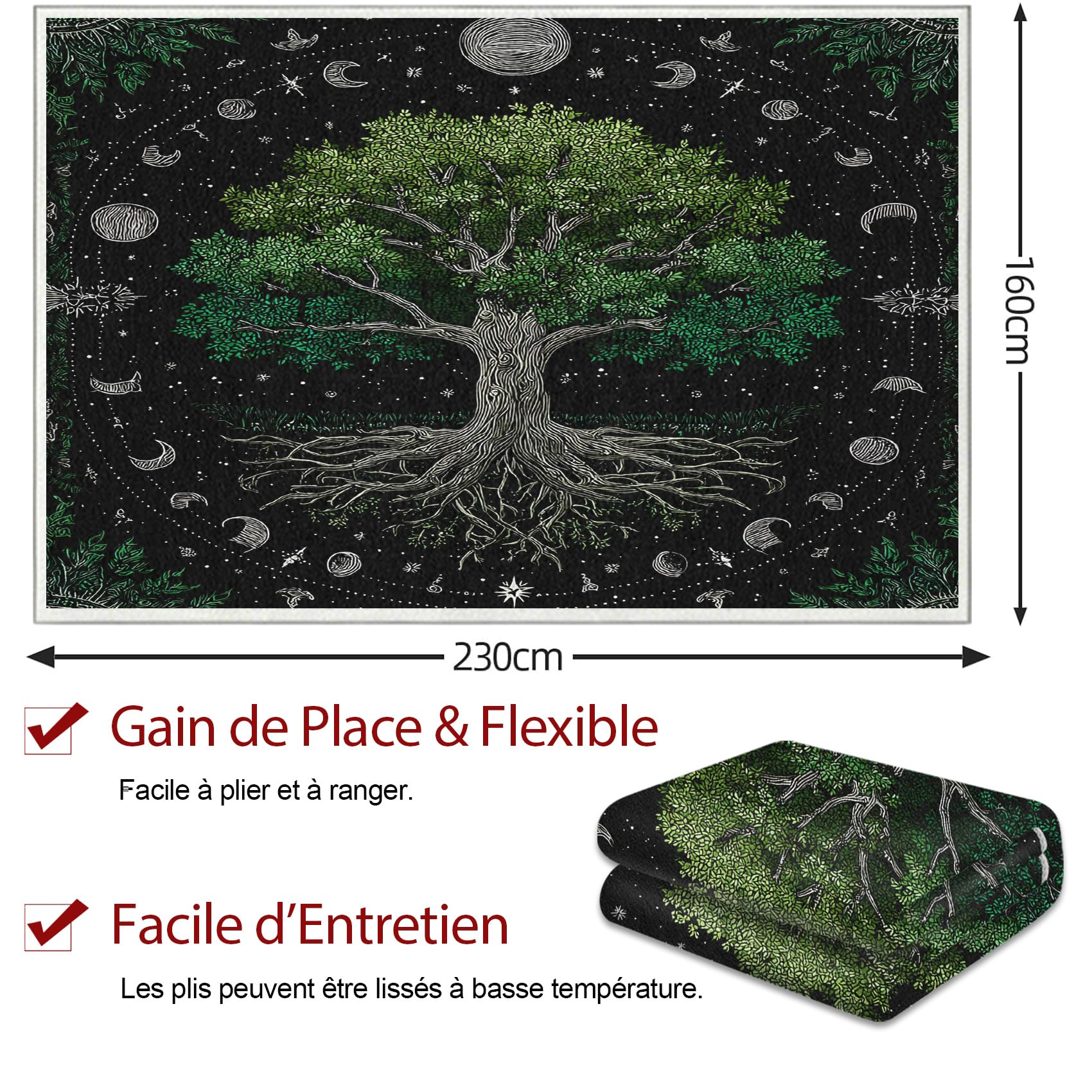 Générique Tapis Salon 120x160 Motif Arbre de Vie Tapis Chambre