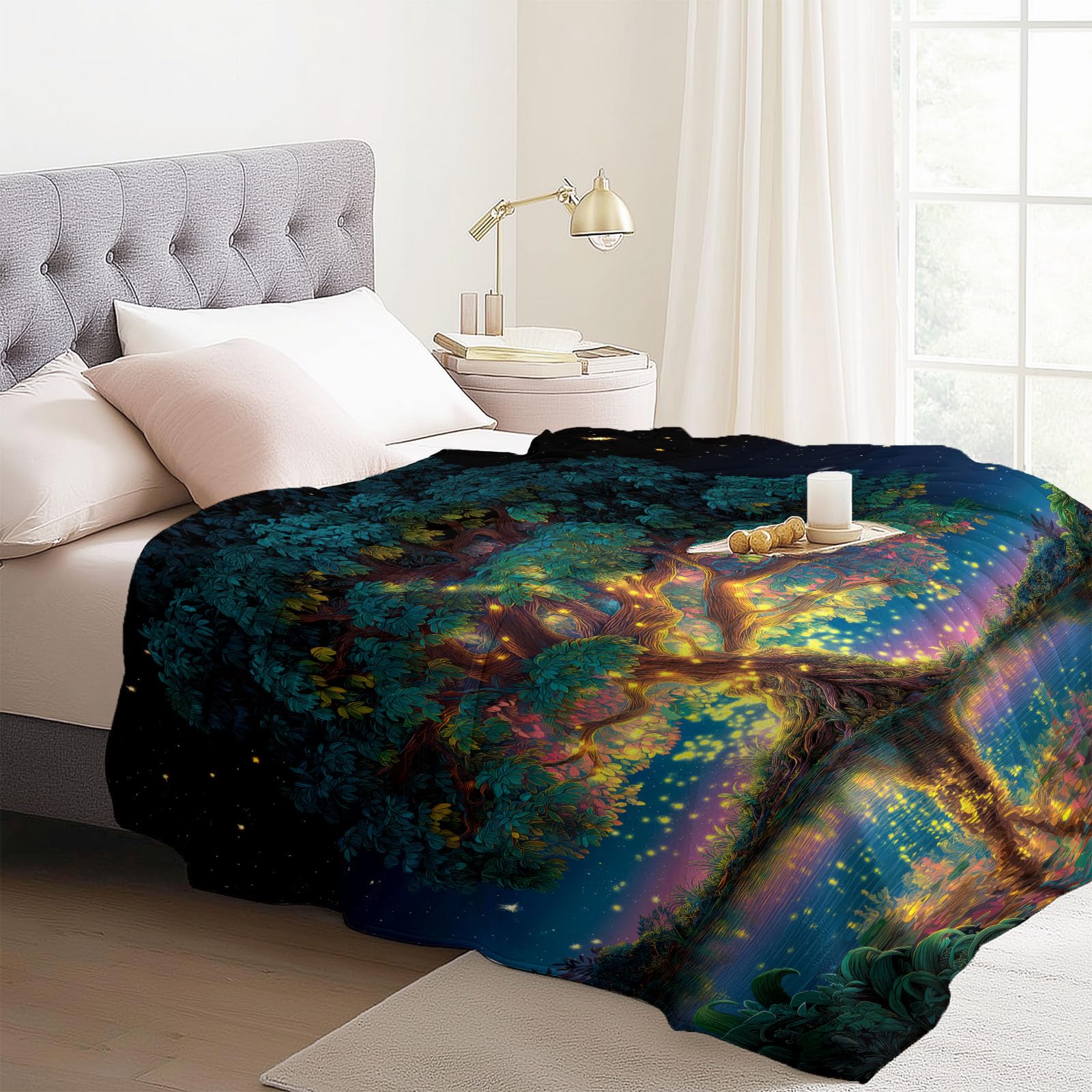 Manta de franela mullida, 180 x 220 cm, multicolor