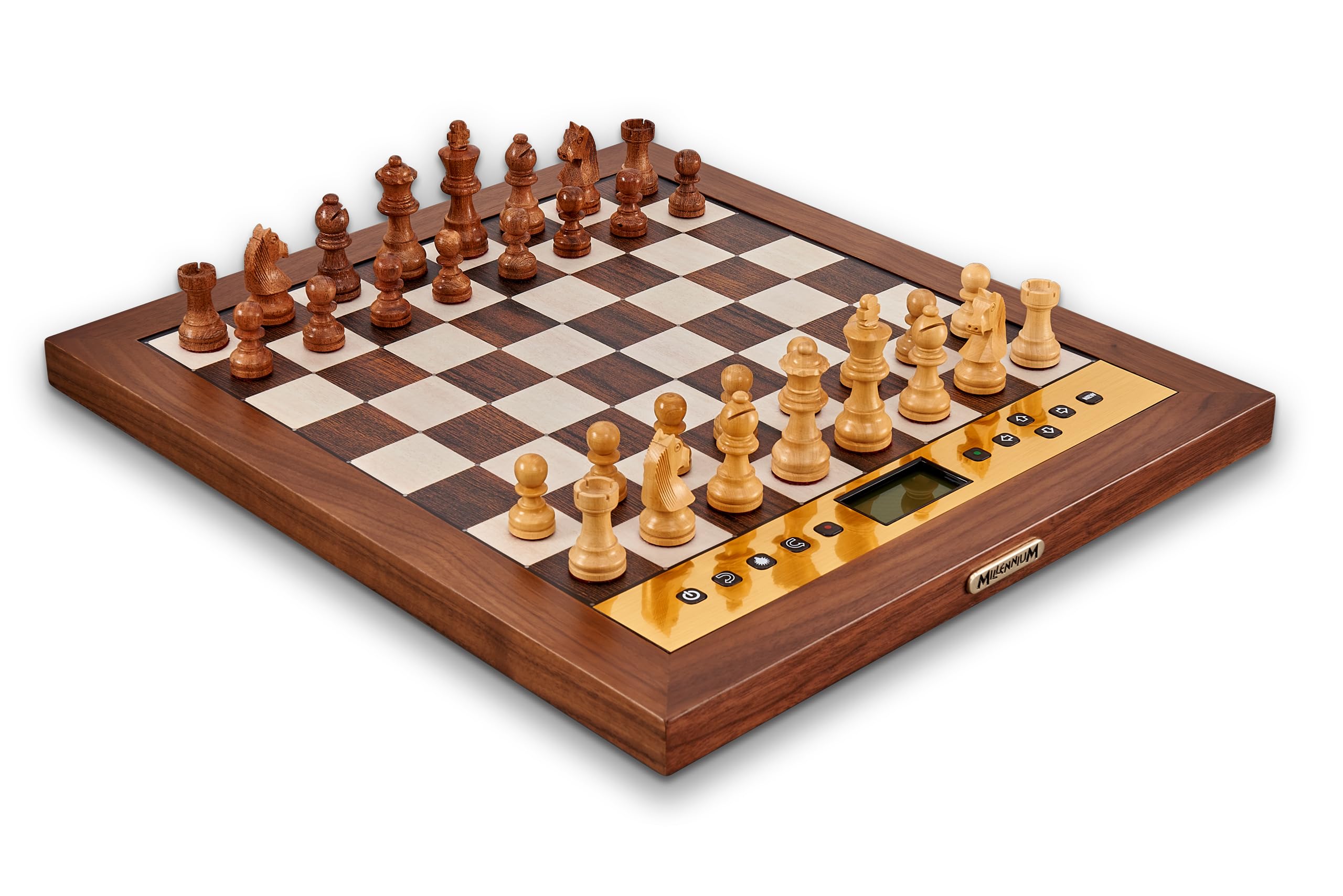 Millennium M830 Luxury Electronic Chess Board – The King Performance, Handcrafted Wood, Human-Like AI, Adaptive 300–2400 ELO, Premium Chess Computer for Home