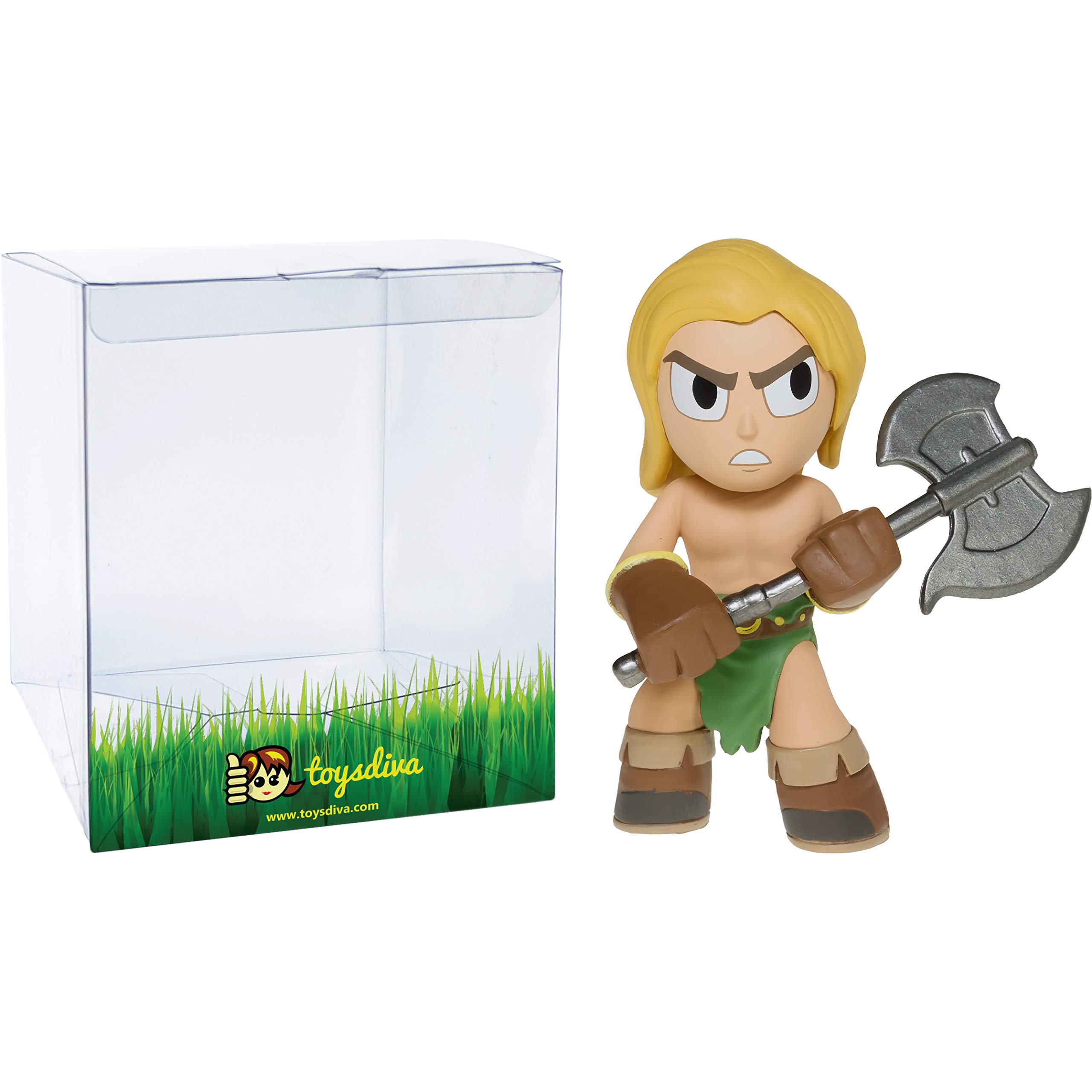 Grognak The Barbarian: 3in Fun ko Mystery Minis Vinyl Figurine Bundle with 1 Compatible 'ToysDiva' Graphic Protector [Very Rare] (10373 / A - B)