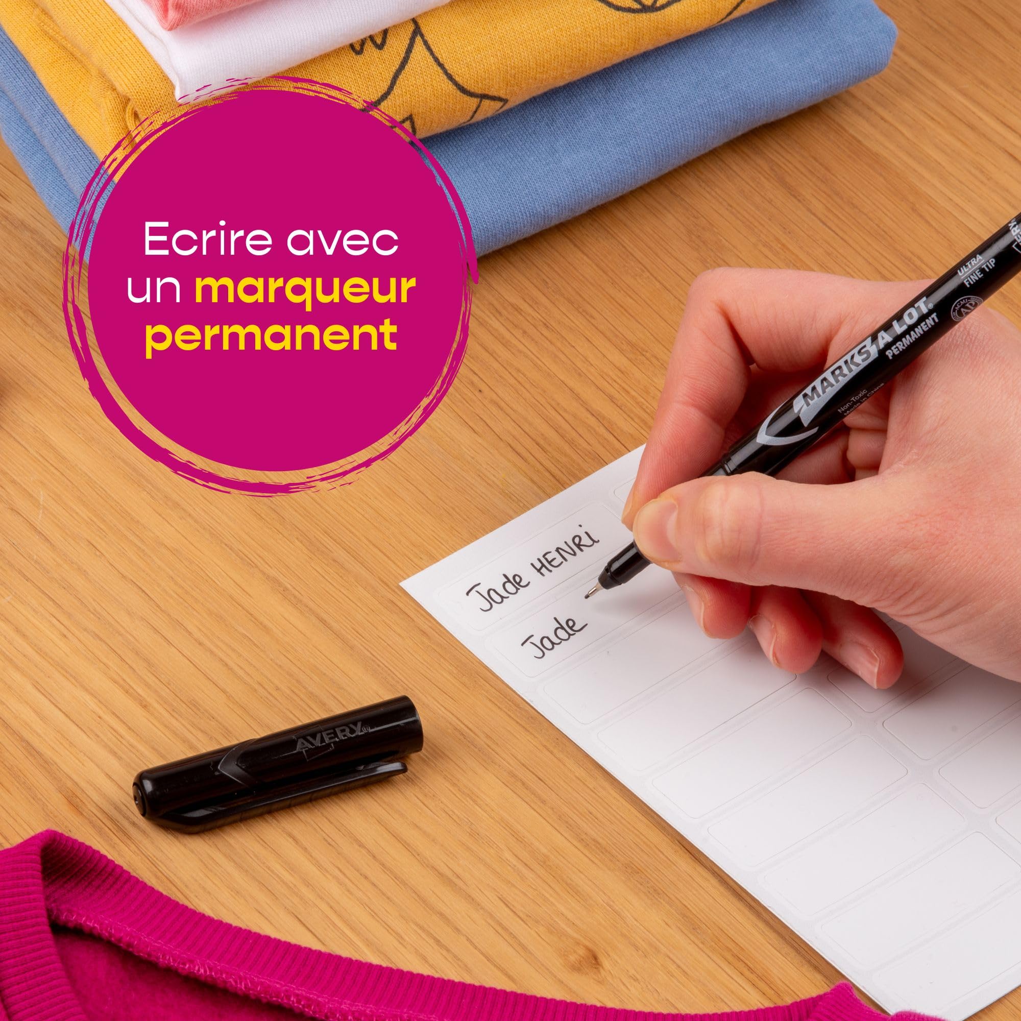 Avery Sachet 36 étiquettes autocollantes vêtements 45 x 13 mm