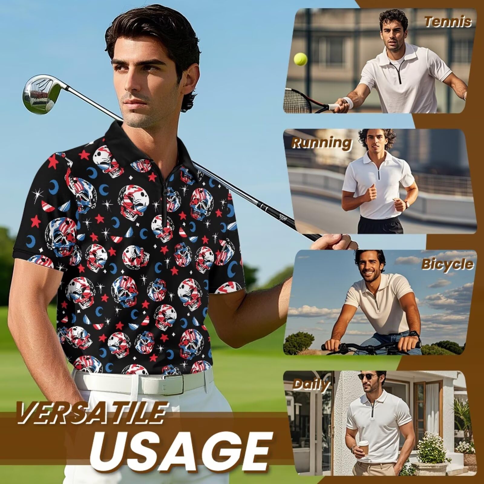 Herren-Polo-Shirt, Golf-Shirt, schmale Passform, athletisches Oberteil, Kragen, T-Shirts für Business, Strandparty, XS-6XL