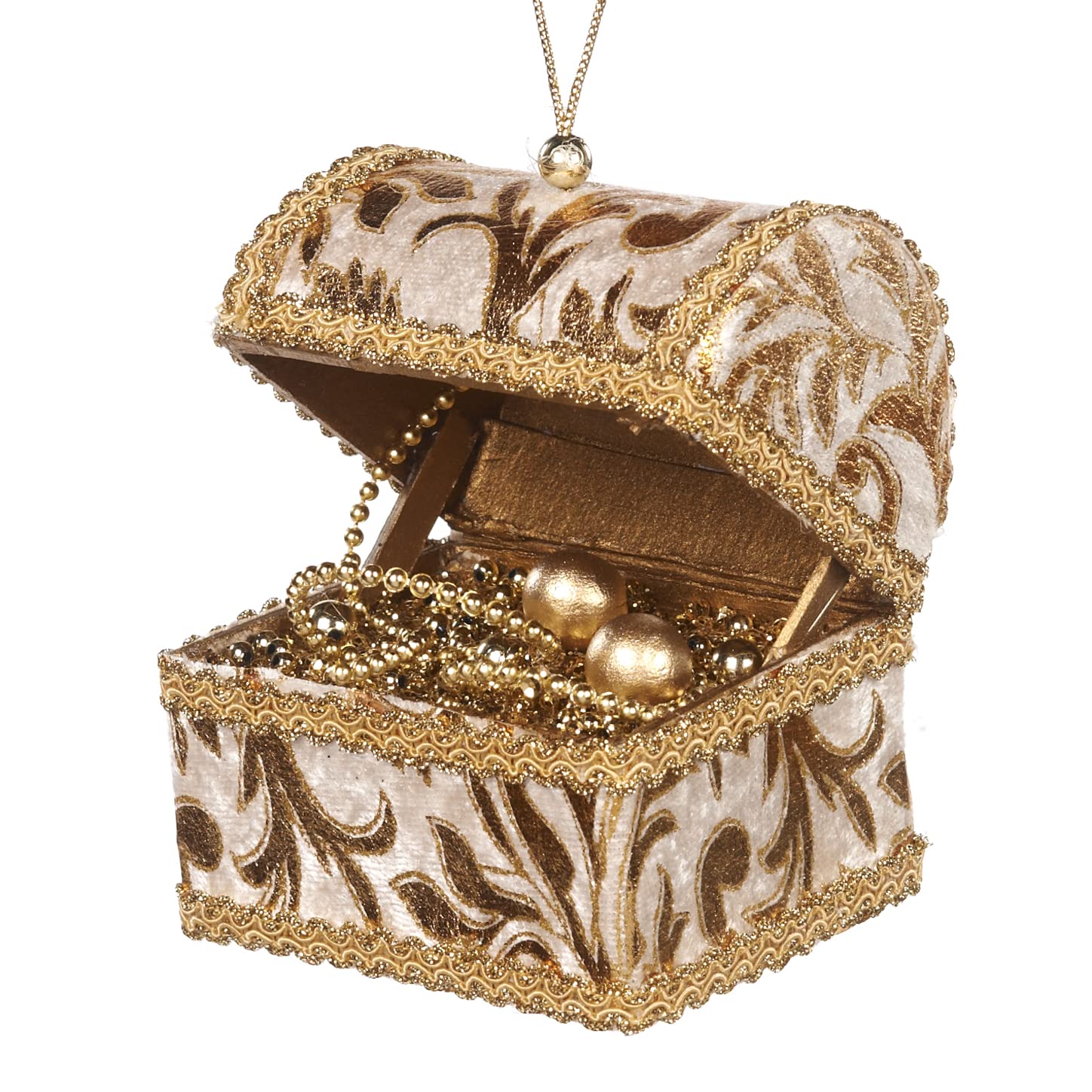 Goodwill Gold 13 Centimetre Cream And Hanging Treasure Chest Ornament