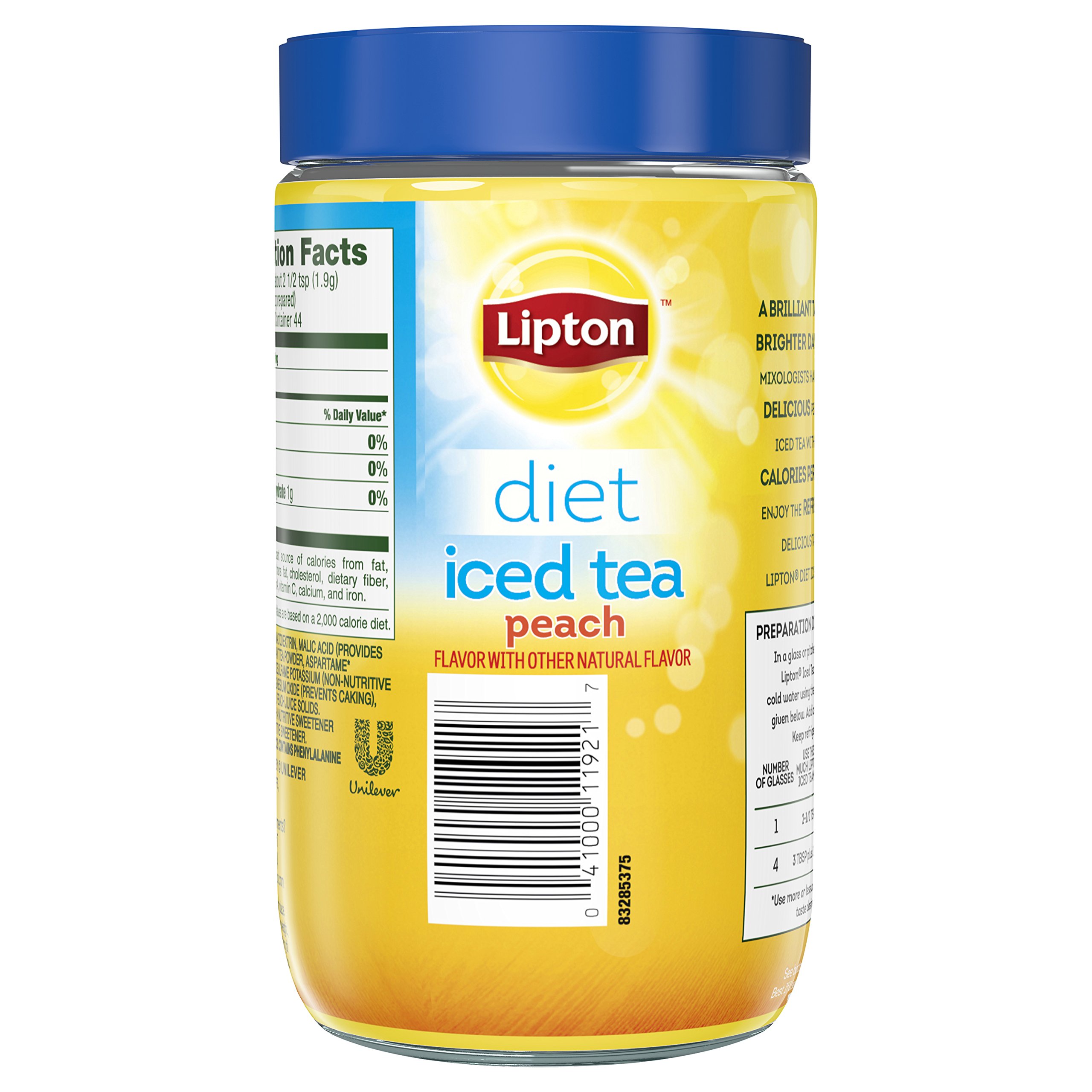Lipton Iced Tea Mix, Diet Peach, 10 Quart (Pack of 4) Buy Online in