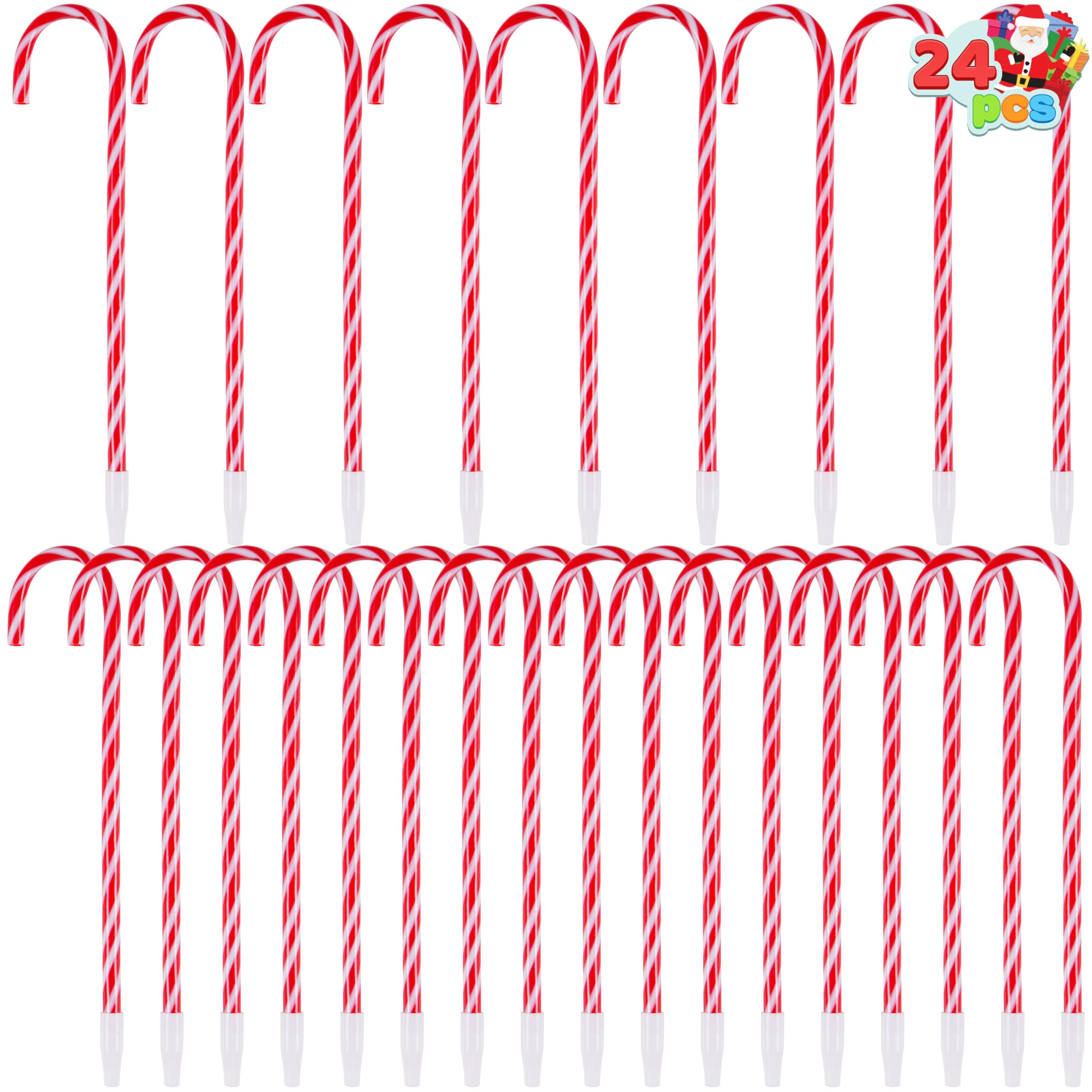 JOYIN 24 penne a sfera a forma di bastoncino di zucchero di Natale, regalo per bambini, penne natalizie per calza di Natale, regali per insegnanti, studenti, forniture per aule, premio di carnevale,