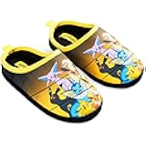 Pokemon Mens Slippers, Cosy Slip-On House Shoes with Non-Slip Sole
