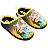 Pokemon Mens Slippers, Cosy Slip-On House Shoes with Non-Slip Sole